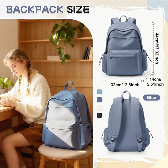 HYC00 Schulrucksack Teenager Mädchen Schultaschen Causal Daypacks Damen College Rucksack Leichter Rucksack Mädchen Teenager Schule Schultasche Wasserdicht Laptop Rucksack 14 zoll Backpack,Blau Lila