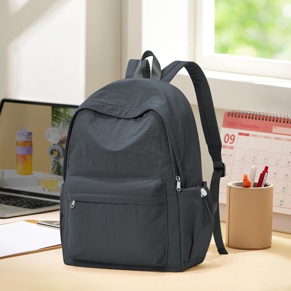 HYC00 Rucksack Schule Teenager Mädchen Damen Causal Schulrucksack College-Rucksack, leichte Schultasche Arbeitstasche für Jungen und Mädchen, passend für 14-Zoll-Laptop Daypack Bookbag,Dunkelgrau