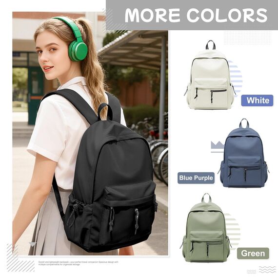 HYC00 Schulrucksack Teenager Mädchen Schultaschen Leichter Schultasche Mädchen Jungen Büchertasche School Backpack Girls College Rucksack Wasserdichter Laptop Rucksack Damen Casual Daypacks,Schwarz