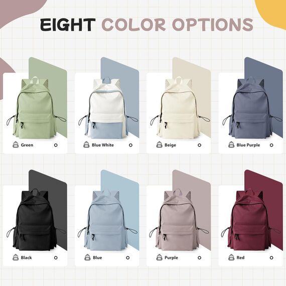 HYC00 Schulrucksack Damen, Causal Travel Schultaschen 14 Zoll Laptop Rucksack für Mädchen im Teenageralter Leichter Rucksack Wasserabweisend Bookbag College Boys Men Work Daypack,Lila