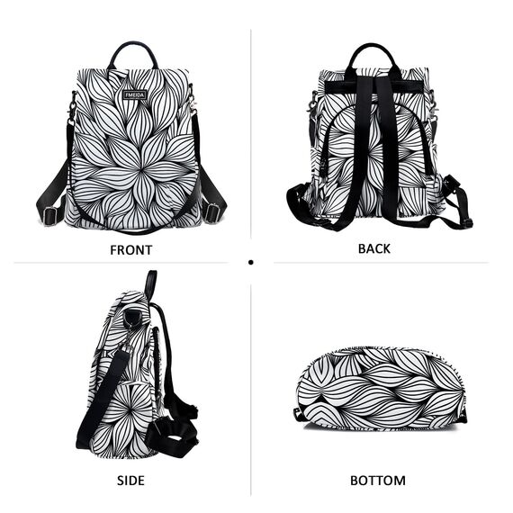 Fmeida Kleiner Rucksack Damen Diebstahlsicher Rucksack Handtaschen Wasserdichte Schultertasche Casual Daypack Klein Reiserucksack Taschenrucksack 2 in 1 Cityrucksack für Frauen Mädchen