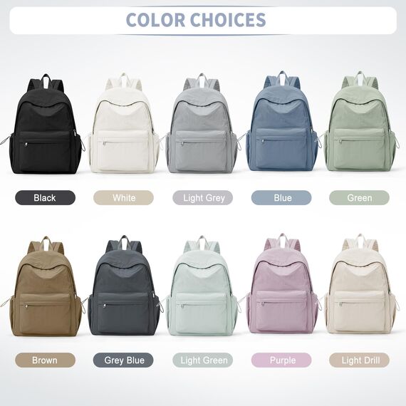 HYC00 Rucksack Schule Teenager Mädchen Damen Causal Schulrucksack College-Rucksack, leichte Schultasche Arbeitstasche für Jungen und Mädchen, passend für 14-Zoll-Laptop Daypack Bookbag,Schwarz