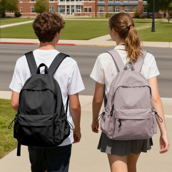 HYC00 Schulrucksack Damen, Causal Travel Schultaschen 14 Zoll Laptop Rucksack für Mädchen im Teenageralter Leichter Rucksack Wasserabweisend Bookbag College Boys Men Work Daypack,Lila