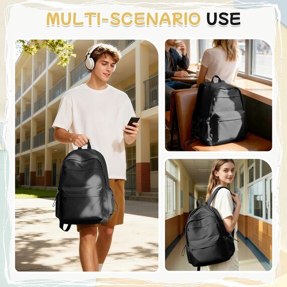 HYC00 Schulrucksack Teenager Mädchen Schultaschen Causal Daypacks Damen College Rucksack Leichter Rucksack Mädchen Teenager Schule Schultasche Wasserdicht Laptop Rucksack 14 zoll Backpack,Schwarz