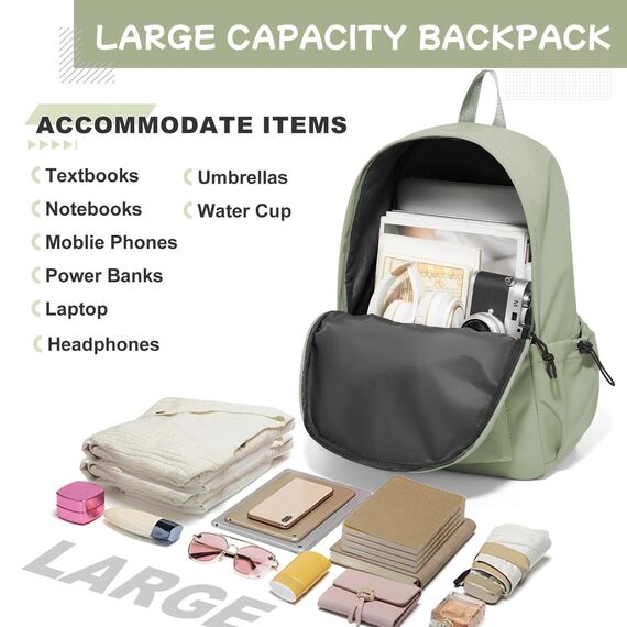 HYC00 Schulrucksack Teenager Mädchen Schultaschen Leichter Schultasche Mädchen Jungen Büchertasche School Backpack Girls College Rucksack Wasserdichter Laptop Rucksack Damen Casual Daypacks,Grün