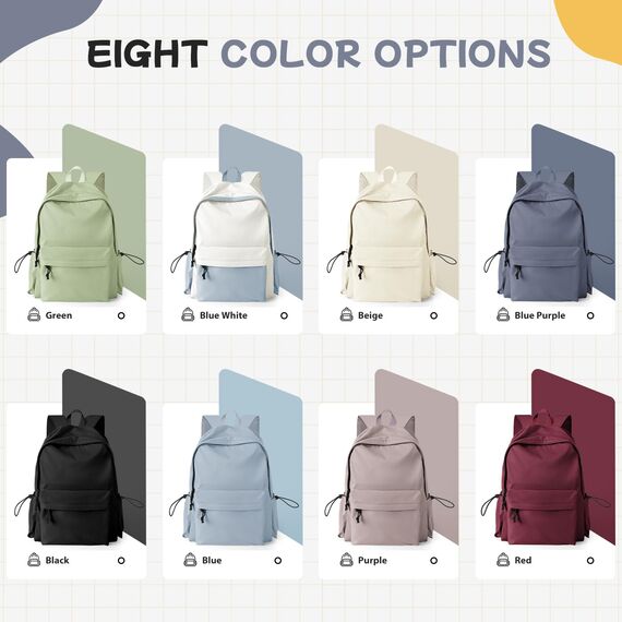 HYC00 Schulrucksack Damen, Causal Travel Schultaschen 14 Zoll Laptop Rucksack für Mädchen im Teenageralter Leichter Wasserabweisend Bookbag College Boys Men Work Daypack,Blau Lila