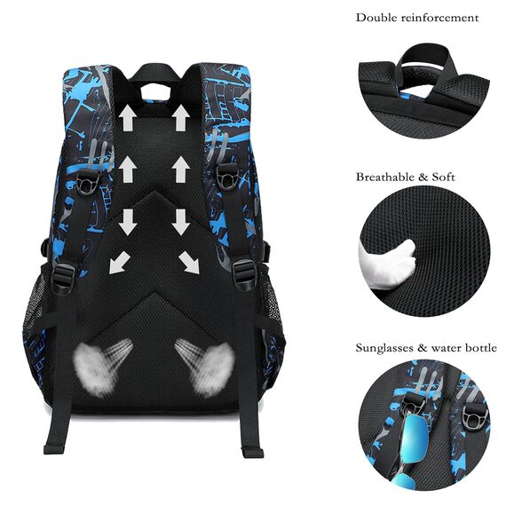 Asge Schulrucksack Jungen Teenager Schultaschen Mädchen Ranzen Ergonomischem Kinder Rucksäcke Fußball Druck Schulranzen für 8 10 14 Jahre School Bags for Boys Wasserdicht Schulranzen Groß für Schule