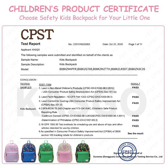 Kasgo Kinderrucksack Jungen, Niedlich Schulrucksack für 6-8 Jährige Mädchen Wasserabweisend Tagesrucksack Vorschulrucksack Kindergartentasche mit Brustgurt Einhorn Rosa