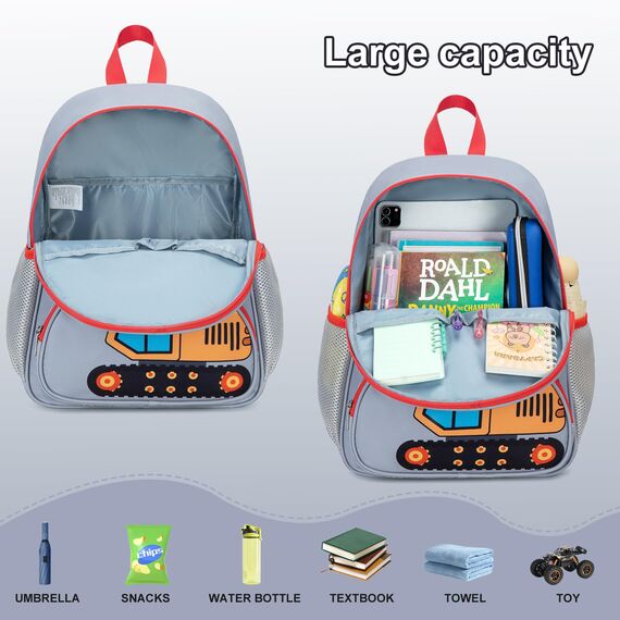 LOIDOU Kinderrucksack Jungen Kinder Rucksack Tagesrucksack Vorschulrucksack Kleinkind Kindergartentasche Schulrucksack für Schule die Kita (Hellgrau)