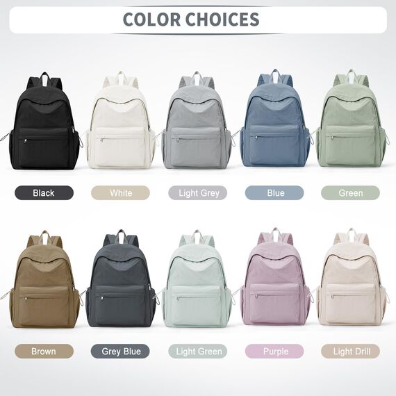 HYC00 Rucksack Schule Teenager Mädchen Damen Causal Schulrucksack College-Rucksack, leichte Schultasche Arbeitstasche für Jungen und Mädchen, passend für 14-Zoll-Laptop Daypack Bookbag,Dunkelgrau