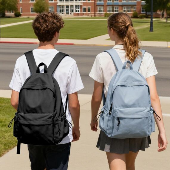 HYC00 Schulrucksack Damen, Causal Travel Schultaschen 14 Zoll Laptop Rucksack für Mädchen im Teenageralter Leichter Rucksack Wasserabweisend Bookbag College Boys Men Work Daypack,Blau