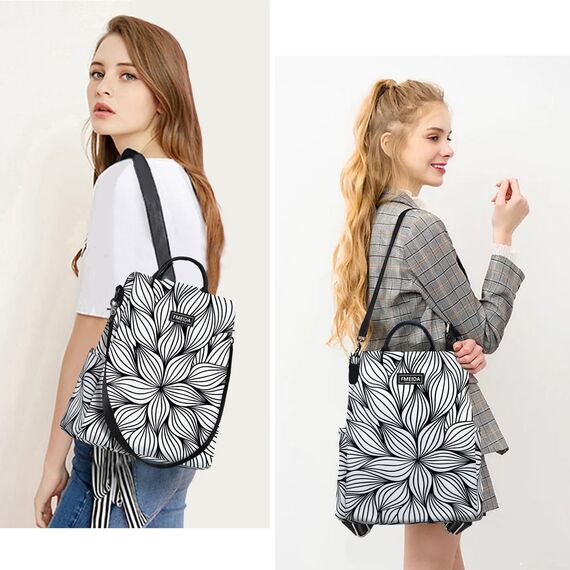 Fmeida Kleiner Rucksack Damen Diebstahlsicher Rucksack Handtaschen Wasserdichte Schultertasche Casual Daypack Klein Reiserucksack Taschenrucksack 2 in 1 Cityrucksack für Frauen Mädchen