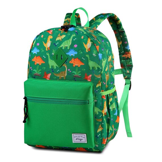 Kasgo Kinderrucksack Jungen, Niedlich Schulrucksack für 6-8 Jährige Mädchen Wasserabweisend Tagesrucksack Vorschulrucksack Kindergartentasche mit Brustgurt Dinosaurier Grün