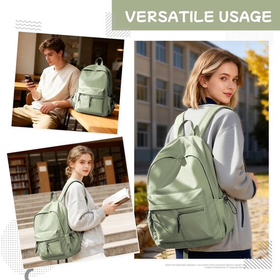 HYC00 Schulrucksack Teenager Mädchen Schultaschen Leichter Schultasche Mädchen Jungen Büchertasche School Backpack Girls College Rucksack Wasserdichter Laptop Rucksack Damen Casual Daypacks,Grün