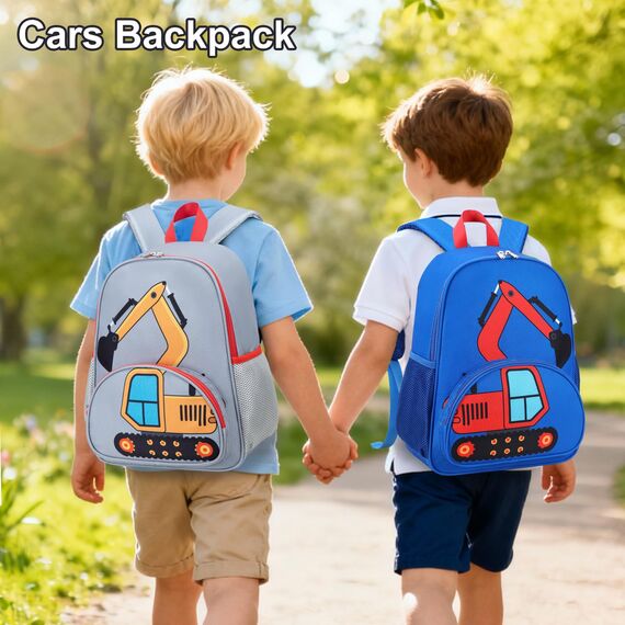 LOIDOU Kinderrucksack Jungen Kinder Rucksack Tagesrucksack Vorschulrucksack Kleinkind Kindergartentasche Schulrucksack für Schule die Kita (Hellgrau)