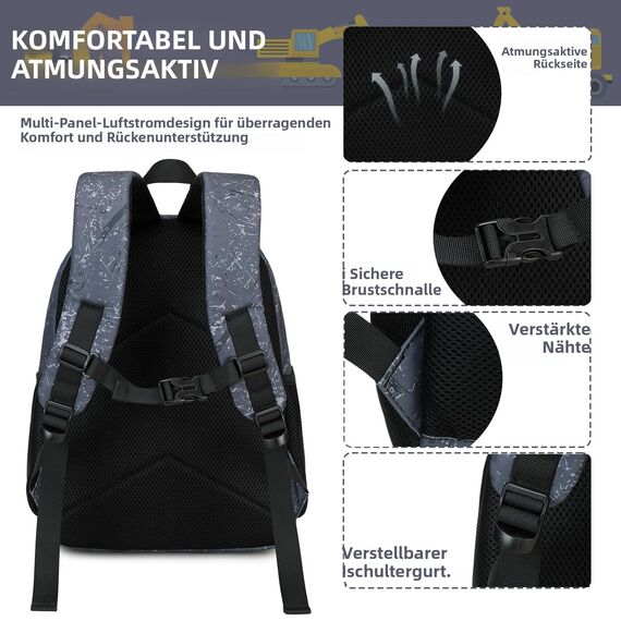 LOIDOU Product image Kinderrucksack Jungen Kinder Rucksack Tagesrucksack Vorschulrucksack Kindergartentasche Schulrucksack für Schule Kita