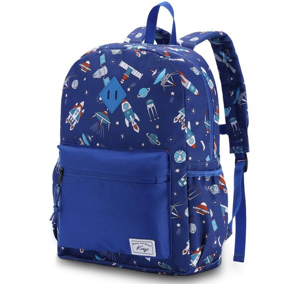 Kasgo Kinderrucksack Jungen, Niedlich Schulrucksack für 6-8 Jährige Mädchen Wasserabweisend Tagesrucksack Vorschulrucksack Kindergartentasche mit Brustgurt Rakete