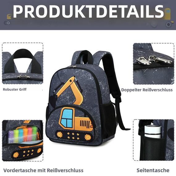 LOIDOU Product image Kinderrucksack Jungen Kinder Rucksack Tagesrucksack Vorschulrucksack Kindergartentasche Schulrucksack für Schule Kita