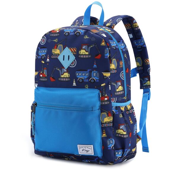 Kasgo Kinderrucksack Jungen, Niedlich Schulrucksack für 6-8 Jährige Mädchen Wasserabweisend Tagesrucksack Vorschulrucksack Kindergartentasche mit Brustgurt Automobil