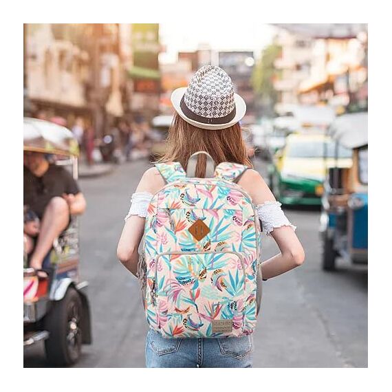 KEOFID Laptop Rucksack für Herren Damen, Großer Schulrucksack für Jungen, Mädchen und Teenager, Anti-Diebstahl Computer Rucksack, 15,6 Zoll Laptop, Handgepäck Rucksack(Blätter)