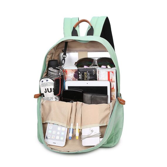 Joymoze Klassischer Einfarbiger Wasserdichter Schulrucksack für Teenager Retro Freizeit Rucksack Dunkelgrün 840