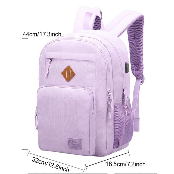 KEOFID Laptop Rucksack für Herren Damen, Großer Schulrucksack für Jungen, Mädchen und Teenager, Anti-Diebstahl Computer Rucksack, 15,6 Zoll Laptop, Handgepäck Rucksack(Lila)