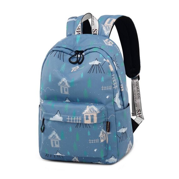 Joymoze Klassischer Einfarbiger Wasserdichter Schulrucksack für Teenager Retro Freizeit Rucksack (Chalet)