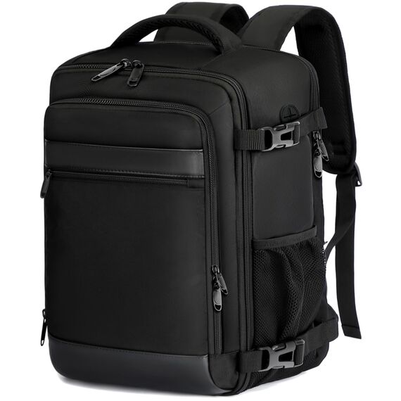 KLOSTAIN für Easyjet Handgepäck 45x36x20 Handgepäck Rucksack Reiserucksack Flugzeug Tasche 30L mit Laptop Rucksack 15.6 Zoll für Herren Damen Teenager Schulrucksack Jungen,Schwarz