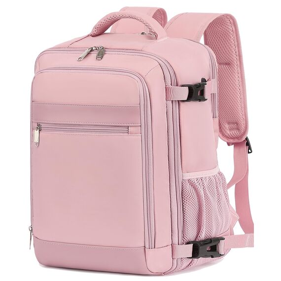 KLOSTAIN für Easyjet Handgepäck 45x36x20 Handgepäck Rucksack Reiserucksack Flugzeug Tasche 30L mit Laptop Rucksack 15.6 Zoll für Herren Damen Teenager Schulrucksack Jungen,Rosa