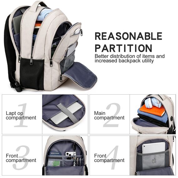 Liokesa Schulrucksäcke, beige, 40 cm