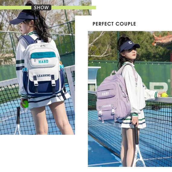 KESUDE Schulrucksack Mädchen Jungen Teenager Groß Rucksack Damen Schul Schulranzen Wasserdicht Daypacks Backpack Schultasche für Mädchen Damen School Bag, Blua