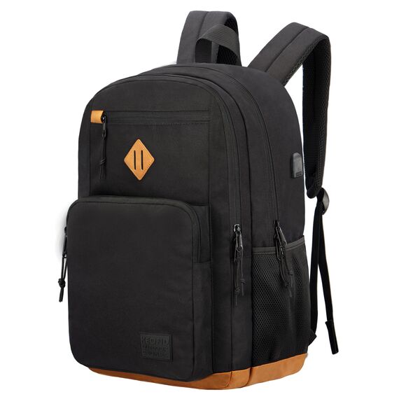 KEOFID Laptop Rucksack für Herren Damen, Großer Schulrucksack für Jungen, Mädchen und Teenager, Anti-Diebstahl Computer Rucksack, 15,6 Zoll Laptop, Handgepäck Rucksack(Schwarz19inches)