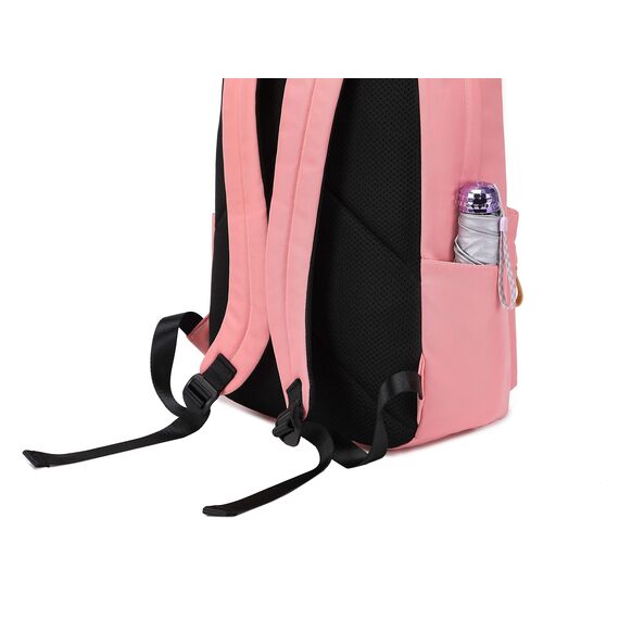 Joymoze Klassischer Einfarbiger Wasserdichter Schulrucksack für Teenager Retro Freizeit Rucksack Rosa