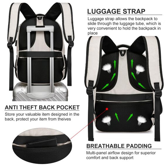 Liokesa Schulrucksäcke, beige, 40 cm