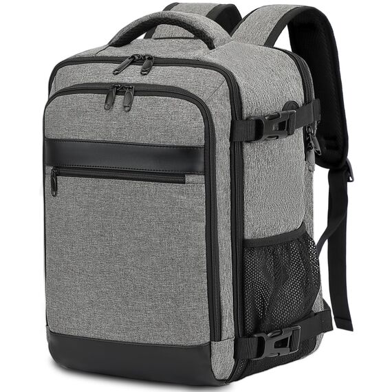 KLOSTAIN Handgepäck Rucksack 40x20x25 für Ryanair Klein Handgepäck Rucksack Flugzeug Reiserucksack Tasche 20L mit 14 Zoll Laptop Eurowings für Damen Herren Teenager Schulrucksack,Grau