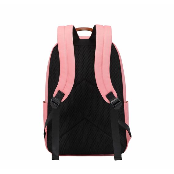 Joymoze Klassischer Einfarbiger Wasserdichter Schulrucksack für Teenager Retro Freizeit Rucksack Rosa