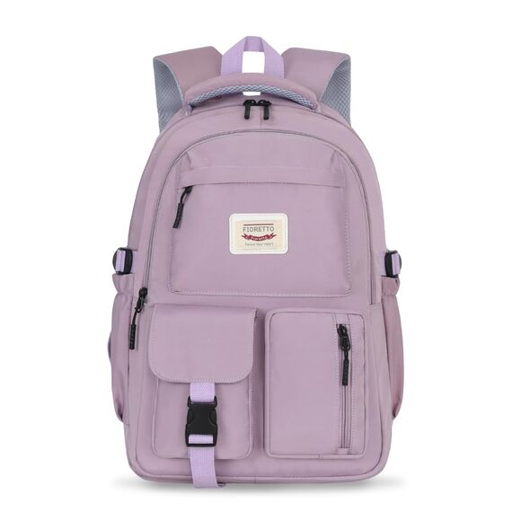 FIORETTO schulrucksack Teenager Mädchen Damen Schulranzen Schultasche School Bag Rucksack Schule 14" Laptopfach, Wasserabweisend & Leicht Lila