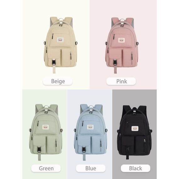 FIORETTO schulrucksack Teenager Mädchen Damen Schulranzen Schultasche School Bag Rucksack Schule 14" Laptopfach, Wasserabweisend & Leicht Weiß