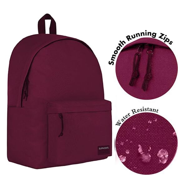SUPACOOL Leichter Laptop Rucksack für Herren Damen, Schulrucksack mit USB Ladeanschluss für Jungen, Mädchen und Teenager, Rucksack Daypack für College