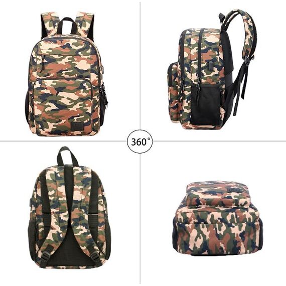 KEOFID Laptop Rucksack für Herren Damen, Großer Schulrucksack für Jungen, Mädchen und Teenager, Anti-Diebstahl Computer Rucksack, 15,6 Zoll Laptop, Handgepäck Rucksack(Tarnung)