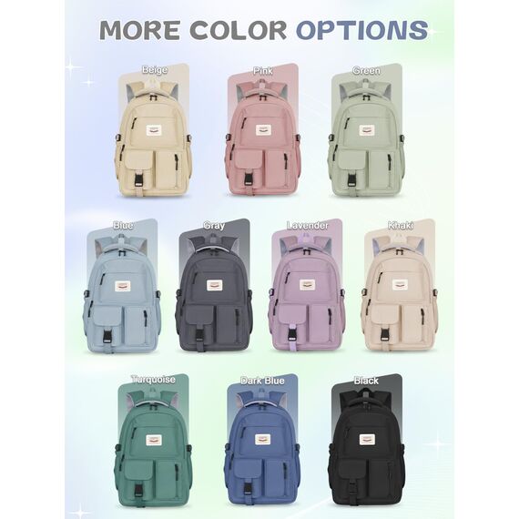 FIORETTO schulrucksack Teenager Mädchen Damen Schulranzen Schultasche School Bag Rucksack Schule 14" Laptopfach, Wasserabweisend & Leicht Dunkelblau