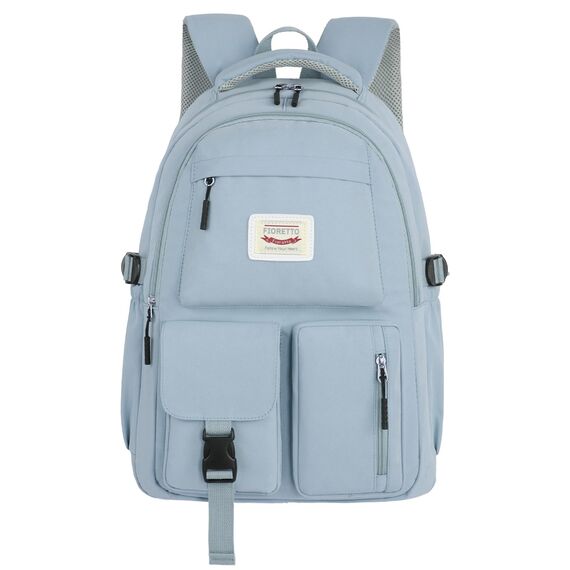 FIORETTO schulrucksack Teenager Mädchen Damen Schulranzen Schultasche School Bag Rucksack Schule 14" Laptopfach, Wasserabweisend & Leicht Blau