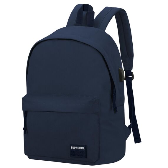 SUPACOOL Leichter Laptop-Rucksack, Rucksack mit USB-Ladeanschluss, lässiger Tagesrucksack, Graublau, M
