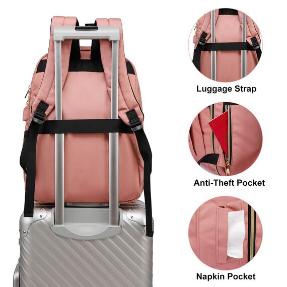 YAMTION Rucksack Damen,Schulrucksack Frauen Schultasche Mädchen Teenager Tagesrucksack mit USB und Laptopfach für Schule Universität Büro Arbeit Stadt