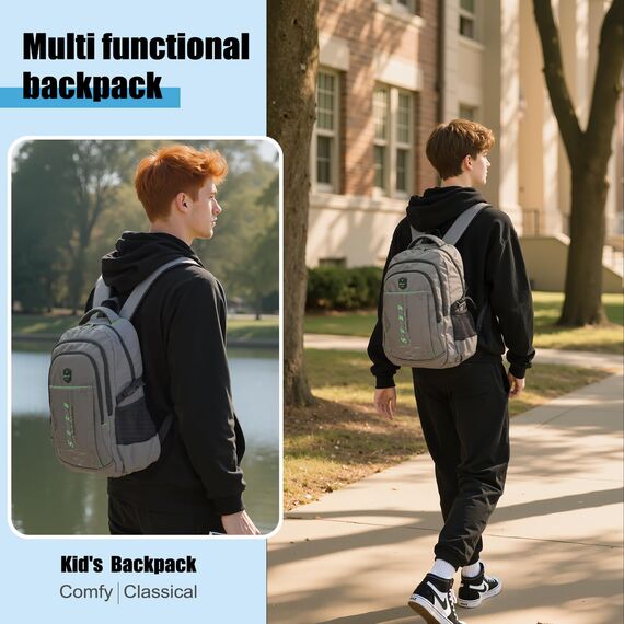 SIVENKE Rucksack Schulrucksack Jungen Teenager Schultasche Schulranzen Laptop Bag Multifunktionale Tagesrucksack Wasserabweisend Bookbag Backpack Kinderrucksack für Schule Reisen