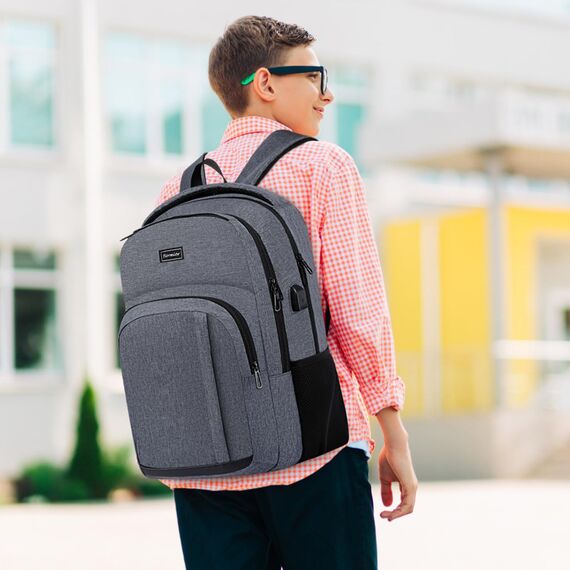 YIORMIOR Schulrucksack Jungen Mädchen Teenager, Rucksack Schule Laptop Rucksack für Herren Damen Daypacks für 15.6 Zoll Laptop Business Rucksack mit USB Ladeanschluss 35L