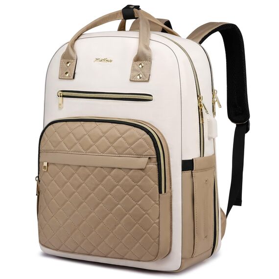 YAMTION Laptop Rucksack Damen,17.3 Zoll Schulrucksack Frauen Schultasche Mädchen Teenager Tagesrucksack mit USB und Laptopfach für Schule Universität Büro Arbeit Stadt