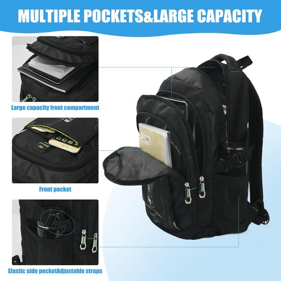 SIVENKE Rucksack Schulrucksack Jungen Teenager Schultasche Schulranzen Laptop Bag Multifunktionale Tagesrucksack Wasserabweisend Bookbag Backpack Kinderrucksack für Schule Reisen