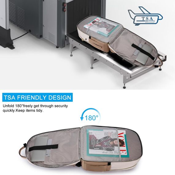 YAMTION Laptop Rucksack Damen,17.3 Zoll Schulrucksack Frauen Schultasche Mädchen Teenager Tagesrucksack mit USB und Laptopfach für Schule Universität Büro Arbeit Stadt