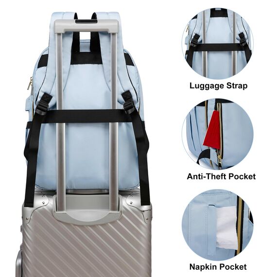 YAMTION Rucksack Damen,Schulrucksack Frauen Schultasche Mädchen Teenager Tagesrucksack mit USB und Laptopfach für Schule Universität Büro Arbeit Stadt